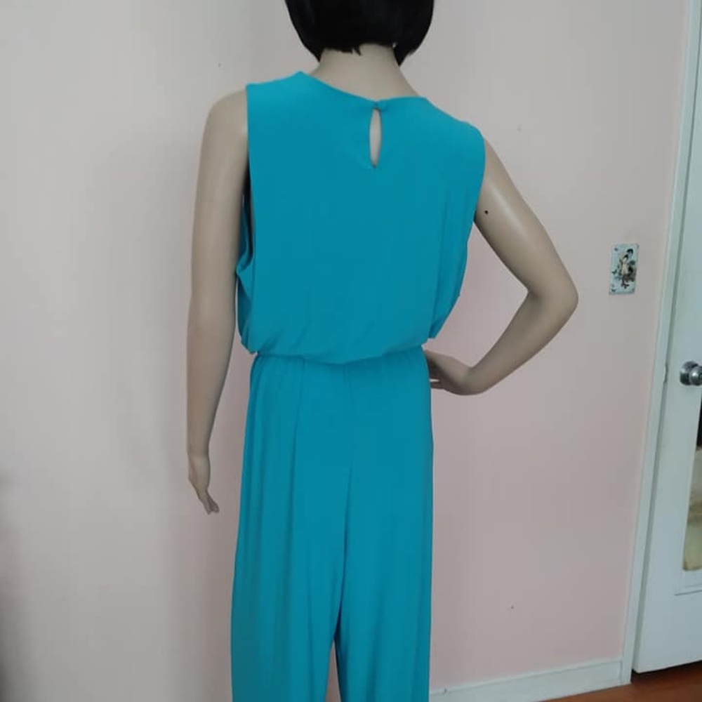 NWOT Aqua Teal Blue Niki Poulos Jumpsuit P1X - Picture 2 of 5